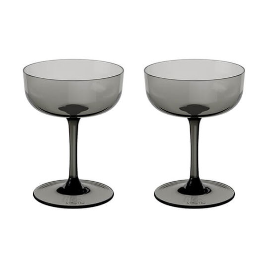 Villeroy & Boch Like Smoke Set Of 2 Coupe Sparkling Wine / Champagne Glasses