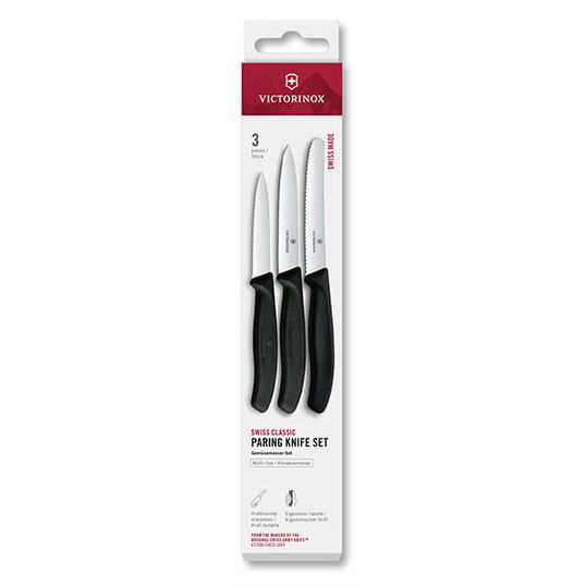 Victorinox Swiss Classic Black 3 Piece Paring Knife Box Set
