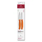 Victorinox Swiss Classic Orange 8cm Serrated/Straight 2 Piece Pointed Tip Paring Knife Box Set
