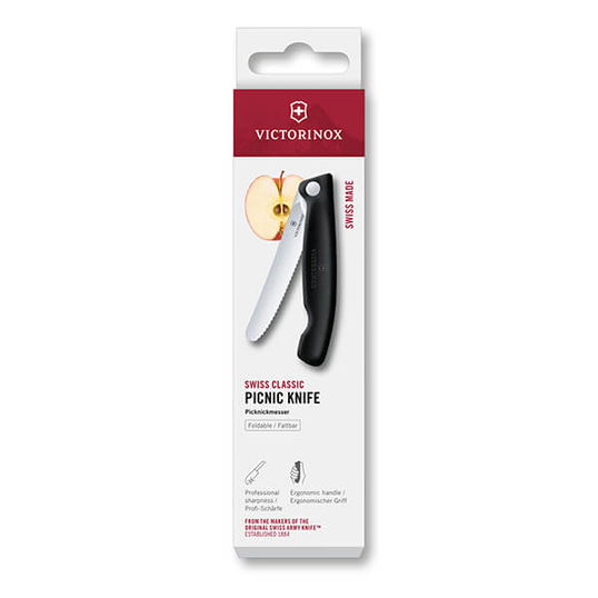 Victorinox Swiss Classic Black 11cm Serrated Picnic Knife