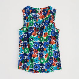 Seasalt Cobbs Well Top Screenprint Floral Chalk