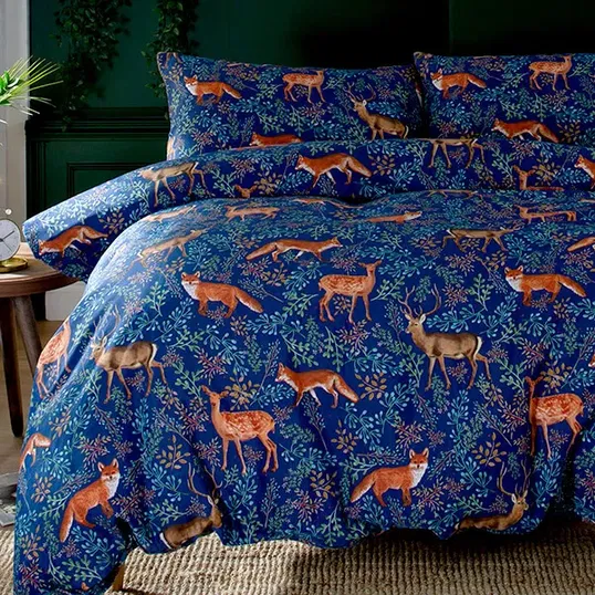 Deyongs Fox and Deer Duvet Set Navy