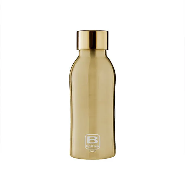 Bugatti B Bottle Twin 350ml Thermal Water Bottle Yellow Gold Brushed