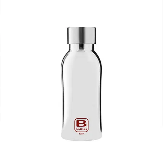Bugatti B Bottle Twin 350ml Thermal Water Bottle Silver Lux