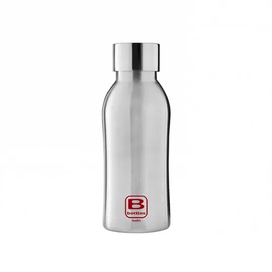 Bugatti B Bottle Twin 350ml Thermal Water Bottle Brushed Steel