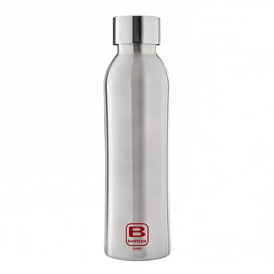 Bugatti B Bottle Twin 500ml Thermal Water Bottle Brushed Steel
