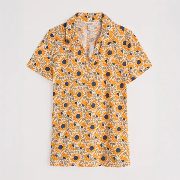 Seasalt Short Sleeve Wavecrest Shirt Bold Sunflower Daylily