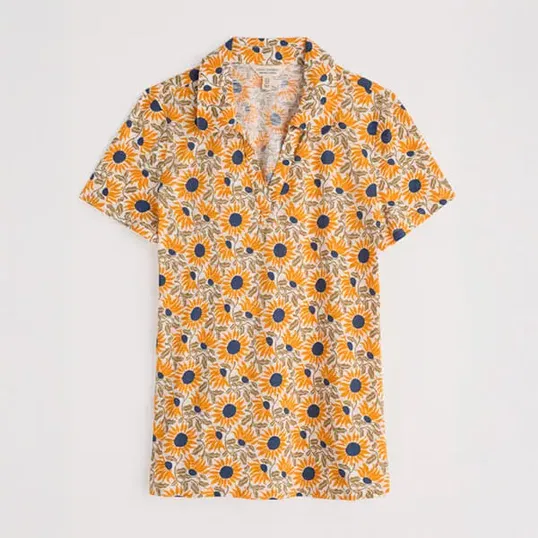 Seasalt Short Sleeve Wavecrest Shirt Bold Sunflower Daylily