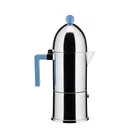 Alessi La Cupola 6 Cup Espresso Coffee Maker For Induction with Blue Handle