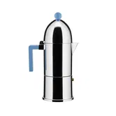 Alessi La Cupola 6 Cup Espresso Coffee Maker For Induction with Blue Handle