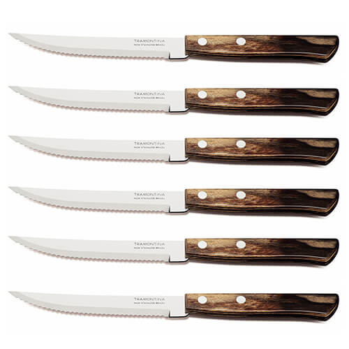 Tramontina Polywood Set of 6 5` Steak Knives