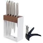 Furi Pro 7 Piece White Knife Block Set With Diamond Sharpener