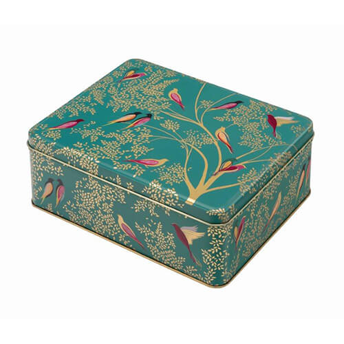 Sara Miller Green Birds Deep Rectangular Tin