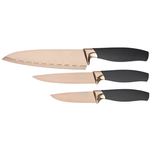 Taylors Eye Witness Brooklyn Rose Gold 3 Piece Knife Box Set