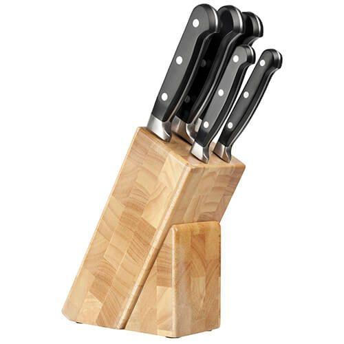 Taylors Eye Witness Traditional 5 Piece End Grain Rubberwood Knife Block Set