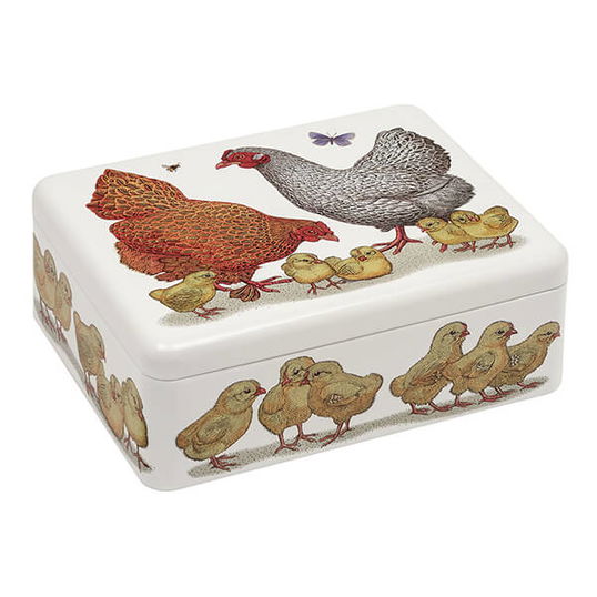 Vanessa Lubach Chickens Deep Rectangular Tin