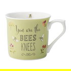 English Tableware Company Bee Happy `You Are the Bees Knees` Green Fine China Mug