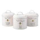 English Tableware Company Bee Happy Painted Steel Storage Tin Set