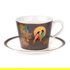 Sara Miller Chelsea Collection Dark Grey Tea Cup & Saucer