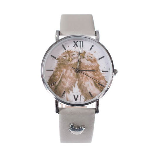 Wrendale Designs Owl Watch - Grey Vegan Leather Strap