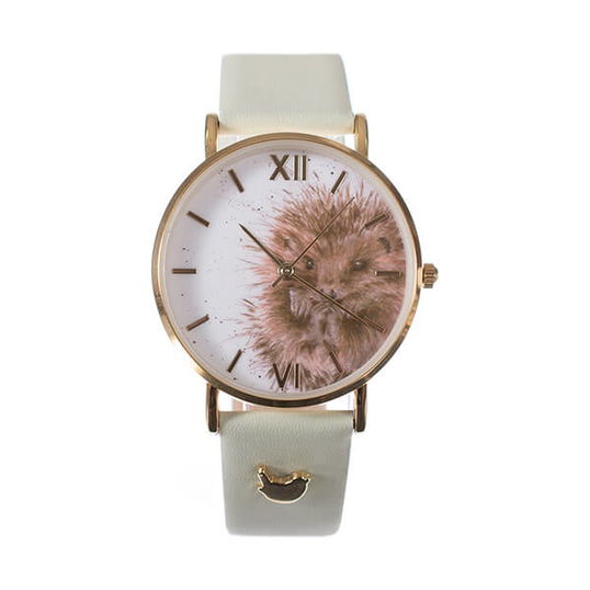 Wrendale Designs Hedgehog Watch - Green Vegan Leather Strap