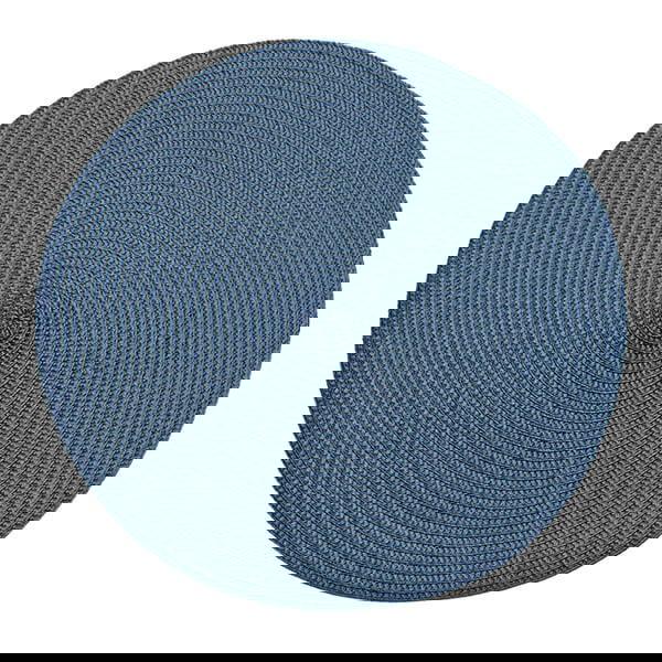 Walton & Co Slate Blue Circular Ribbed Placemat
