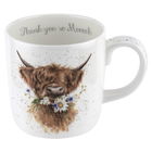 Wrendale Designs Large Fine Bone China Mug Thank You, Cow