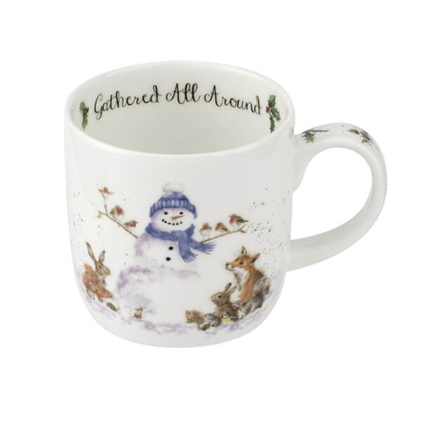 Wrendale Designs Fine Bone China Mug Gathered All Around Snowman