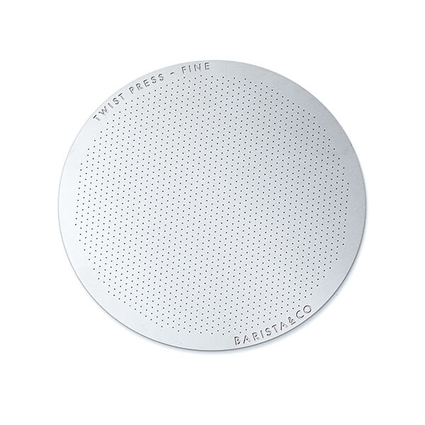 Barista & Co Beautifully Crafted Twist Press Reusable Stainless Steel Fine Metal Filter Silver