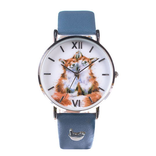 Wrendale Designs Fox Watch Navy Leather Strap