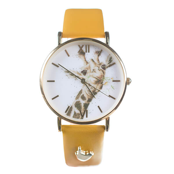Wrendale Designs Giraffe Watch Mustard Leather Strap