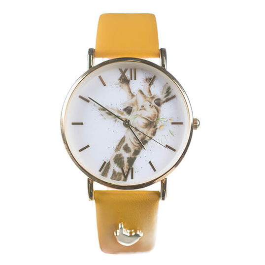 Wrendale Designs Giraffe Watch Mustard Leather Strap