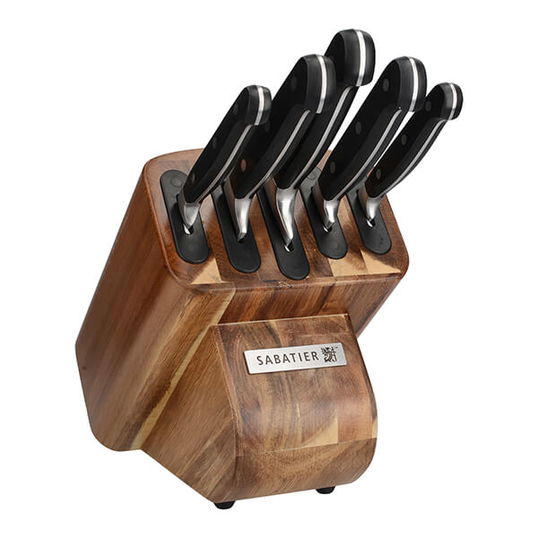 Sabatier Five Piece Knife Set With Acacia Wood Storage Block