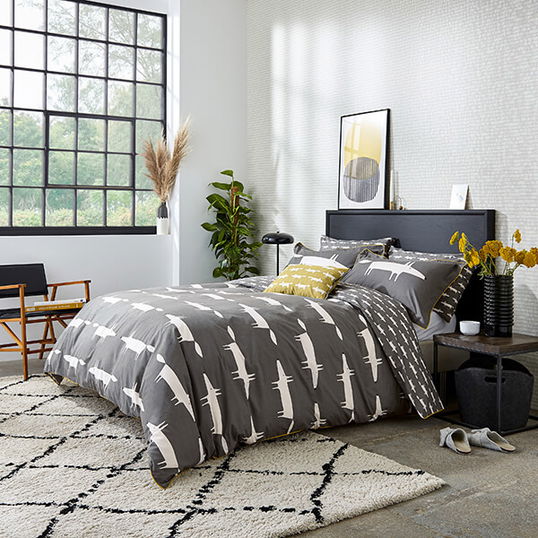 Scion Living Mr Fox Duvet Set King Size Charcoal