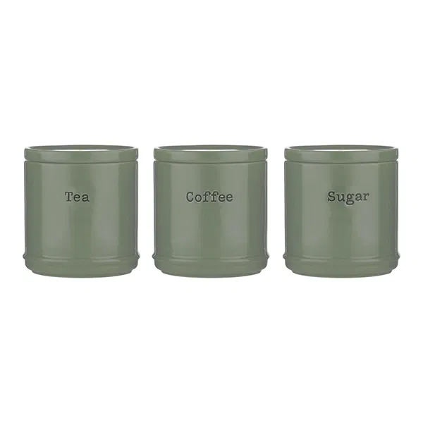 Price & Kensington Accents Sage Green Tea Coffee Sugar Canisters