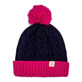 Lighthouse Hannah Bobble Hat Navy/Pink - One Size