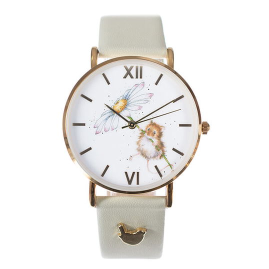 Wrendale Designs Mouse Watch Oops a Daisy Green Vegan strap