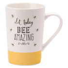 English Tableware Company Bee Happy Fine China Latte Mug-Bee Amazing-Yellow