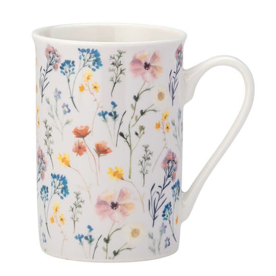 English Tableware Company Pressed Flowers Purple Flare Rim Mug