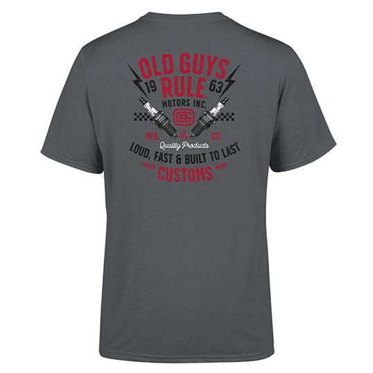 Old Guys Rule Old Guys Garage T-Shirt Charcoal