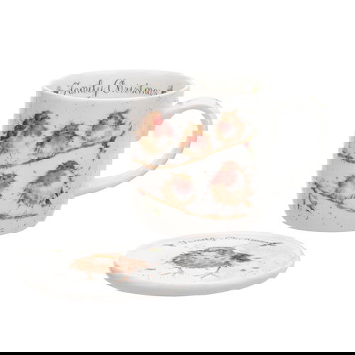 Wrendale Designs Mug & Coaster Family Christmas