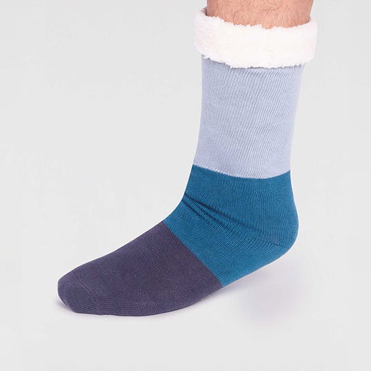 Thought Foam Blue Orion Organic Cotton Cabin Socks Size 7-11