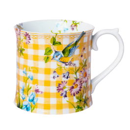 Katie Alice English Garden Yellow Gingham Tankard Mug