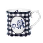 Katie Alice Vintage Indigo Blue Gingham Tankard Mug 