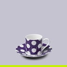 W.M.Bartleet & Sons Espresso Cup and Saucer Spotty Purple