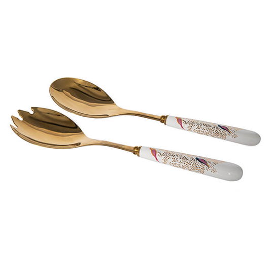 Sara Miller Chelsea Collection Salad Servers Gold