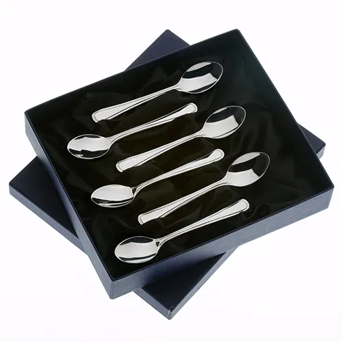 Arthur Price of England Bead Sovereign Stainless Steel Set of 6 Coffee Spoons
