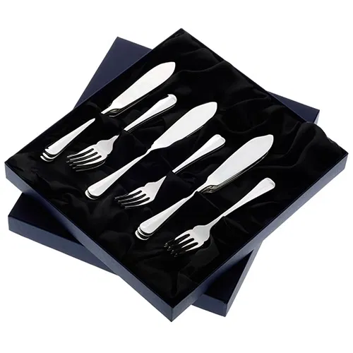 Arthur Price Rattail Sovereign Silver Plate Set of 6 Pairs Of Fish Eaters