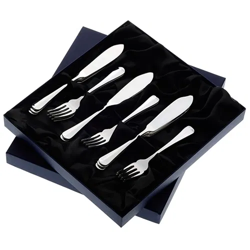 Arthur Price Rattail Sovereign Silver Plate Set of 8 Pairs Of Fish Eaters