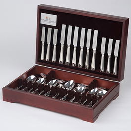 Arthur Price of England Rattail Sovereign Stainless Steel 124 Piece Canteen FREE Twelve Tea Spoons